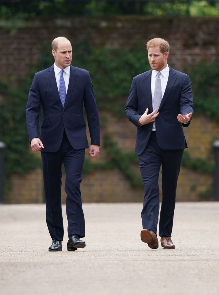 Prince William and Prince Harry walking side-by-side