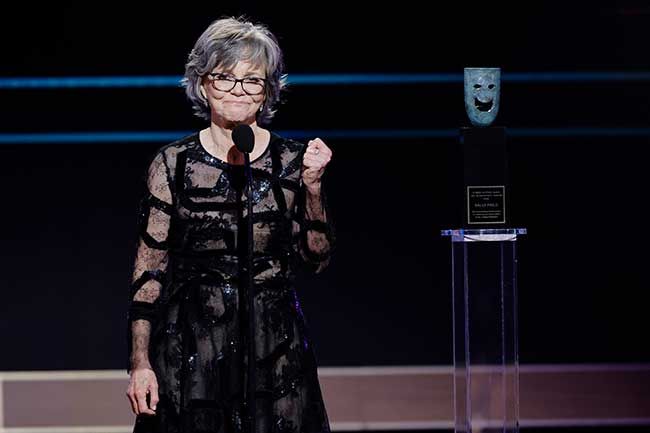 Sally Field accepting her award