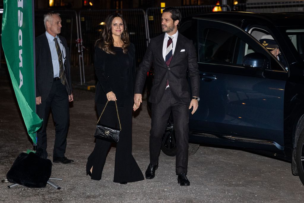 Princess Sofia in leg-lengthening flares alongside husband