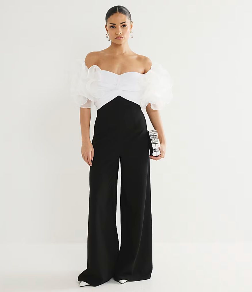 River Island black and white jumpsuit
