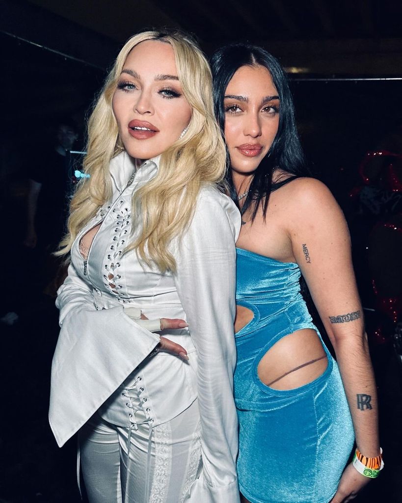 Madonna and her daughter Lourdes Leon pose for a photo during her appearance at LadyLand 2024