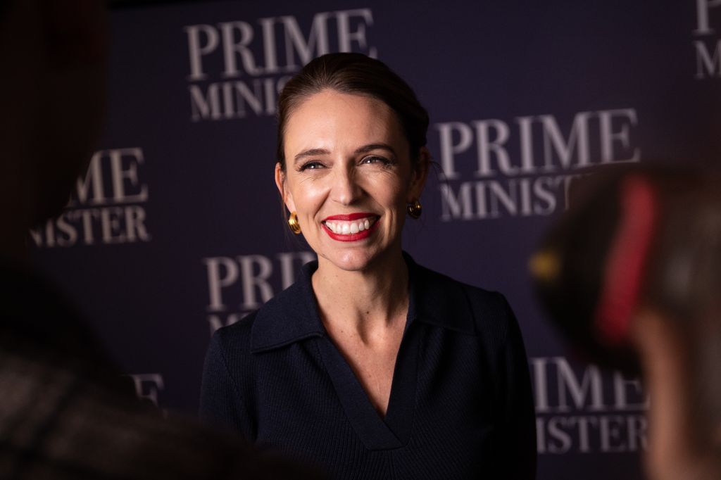 LONDON, ENGLAND - DECEMBER 01: Jacinda Ardern attends the Jacinda Ardern "Prime Minister" London Premiere at the Curzon Mayfair on December 01, 2025 in London, England. (Photo by Jeff Spicer/Getty Images)