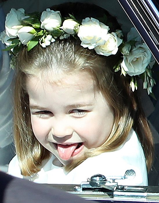 princess charlotte sticking tongue out royal wedding