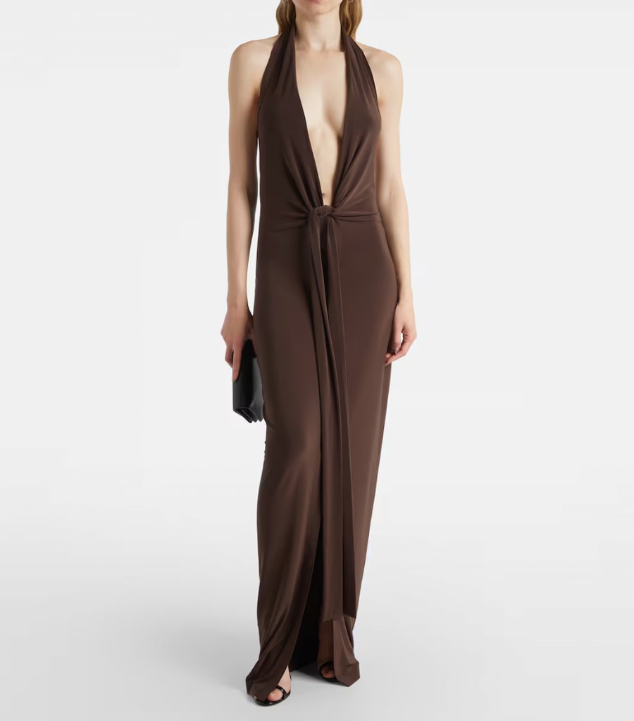 Norma Kamali brown dress