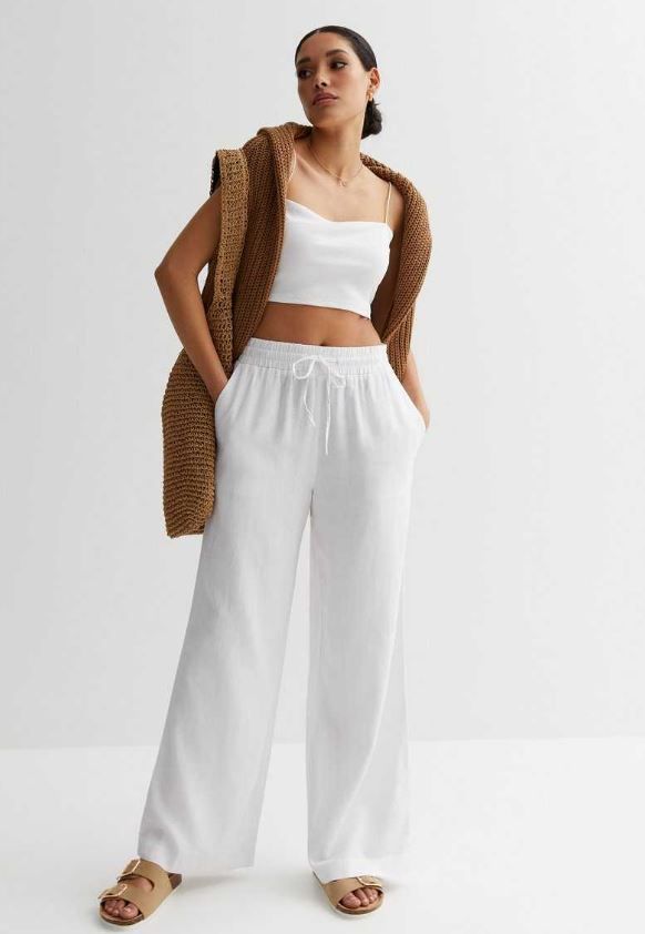 new look linen trousers