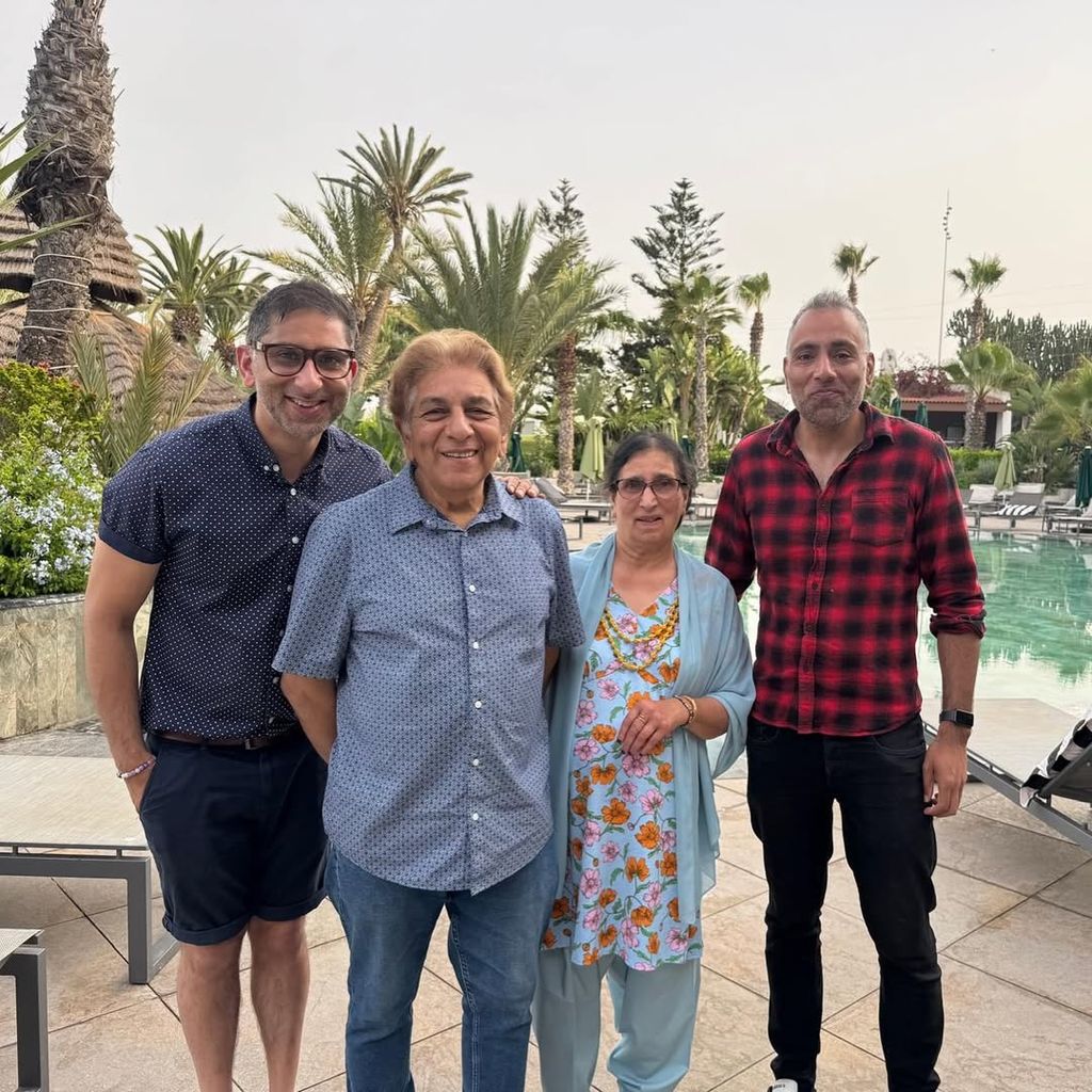 The Siddiqui family including mum Nasreen by the pool in Morocco