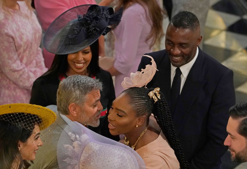 George Clooney, Serena Williams and Idris Elba were pictured inside St George's Chapel
