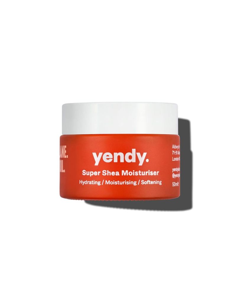 Yendy Super Shea Moisturiser in vibrant orange jar for hydrating and softening skin