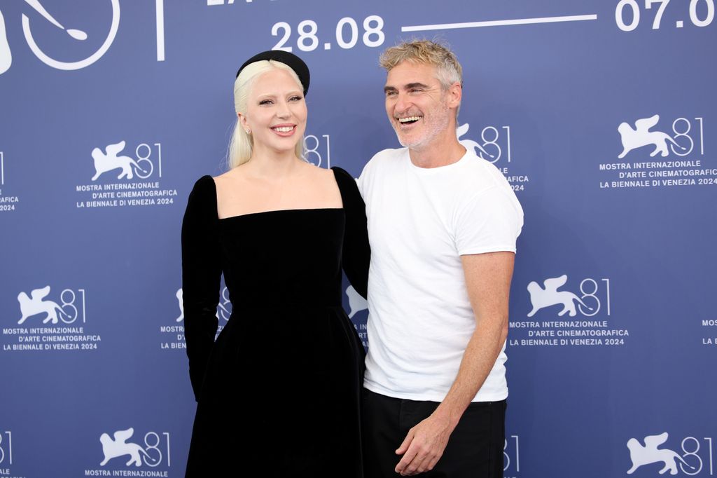 Lady Gaga and Joaquin Phoenix attend the "Joker: Folie A Deux" photocall during the 81st Venice International Film Festival at Palazzo del Casino on September 04, 2024 in Venice, Italy