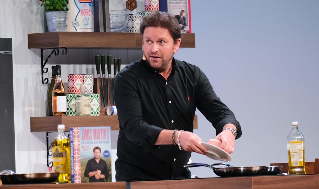 James Martin cooking in the Big Kitchen at the BBC Good Food Show