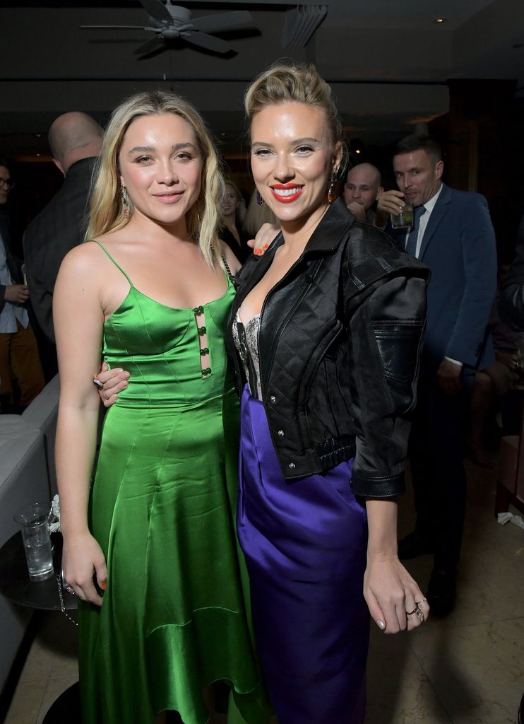 Florence Pugh and Scarlett Johansson attend the afterparty for the 'Marriage Story' Los Angeles Premiere at the Sunset Tower Hotel on November 05, 2019 in Los Angeles, California