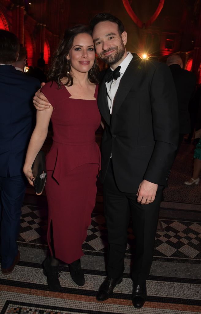 Samantha Thomas and Charlie Cox attend The Olivier Awards