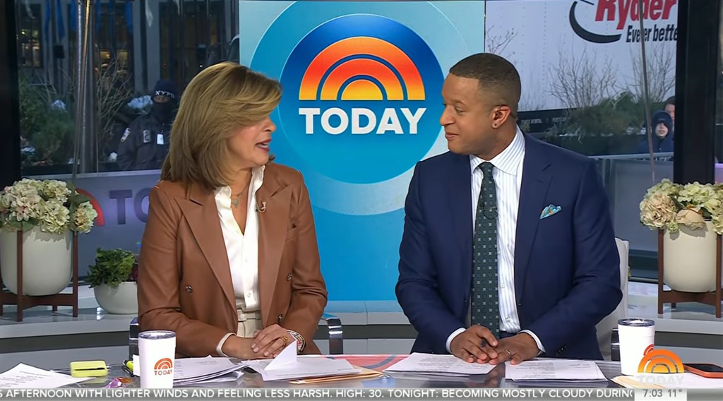 Hoda Kotb et Craig Melvin dans l'épisode TODAY du 9 février 2026