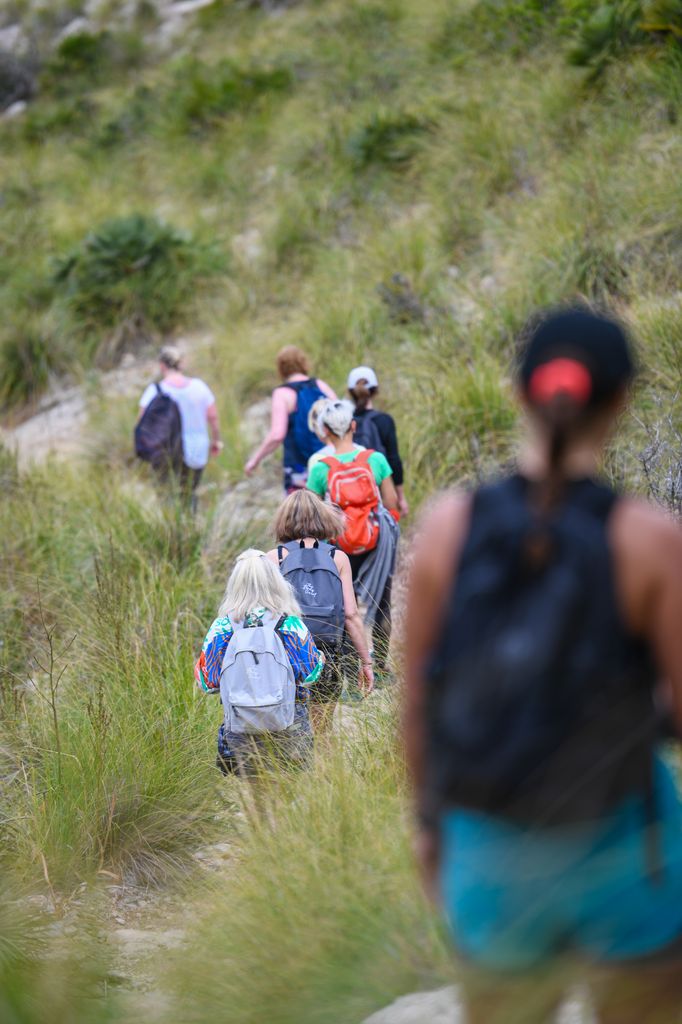 group of people on a hike 