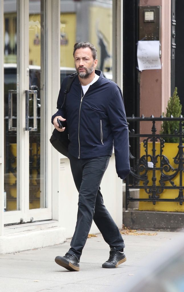 Actor Andrew Shue is seen for the first tim after news broke of him going out with T.J. Holmes's ex just one day after his ex opened up for the first time on her relationship with T.J. and subsequent dismissal from GMA3 
