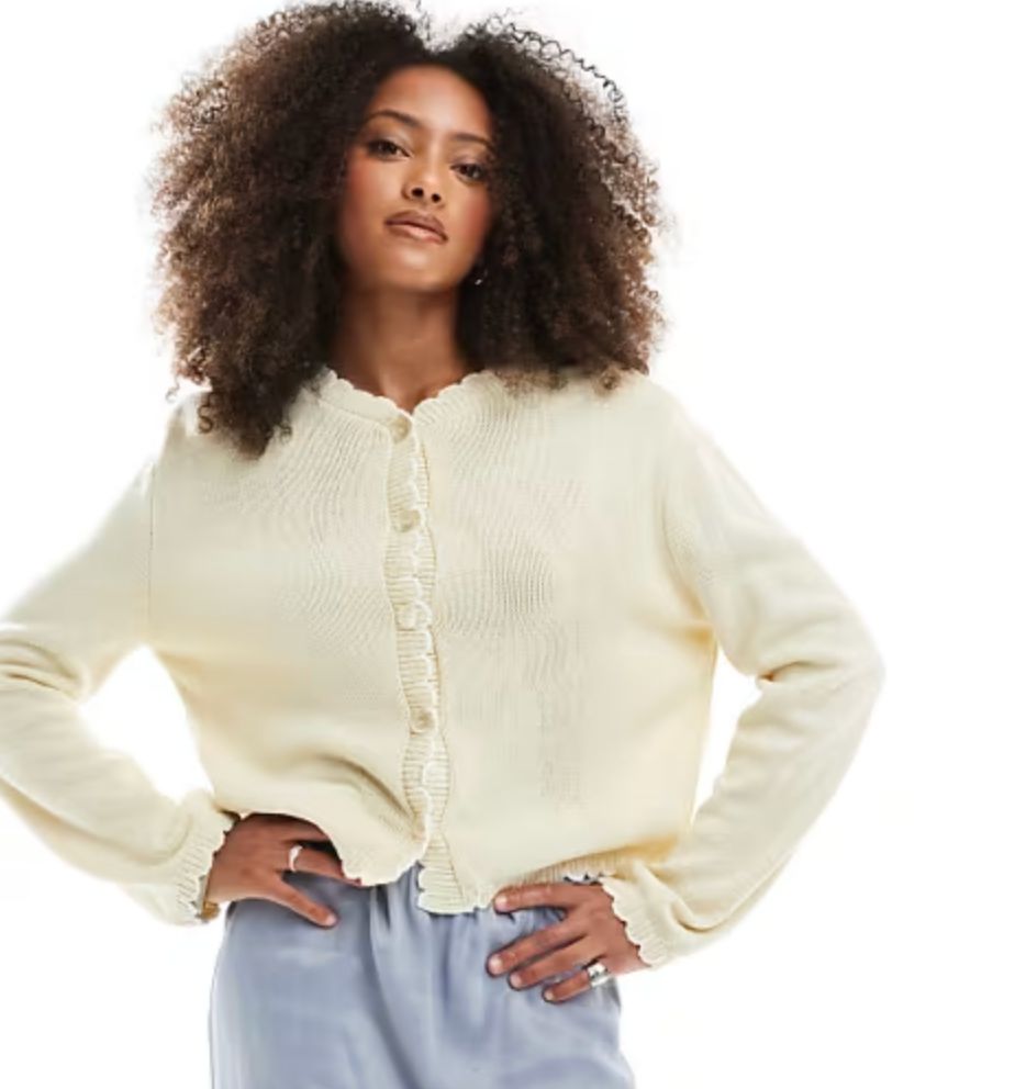 asos yellow cardigan