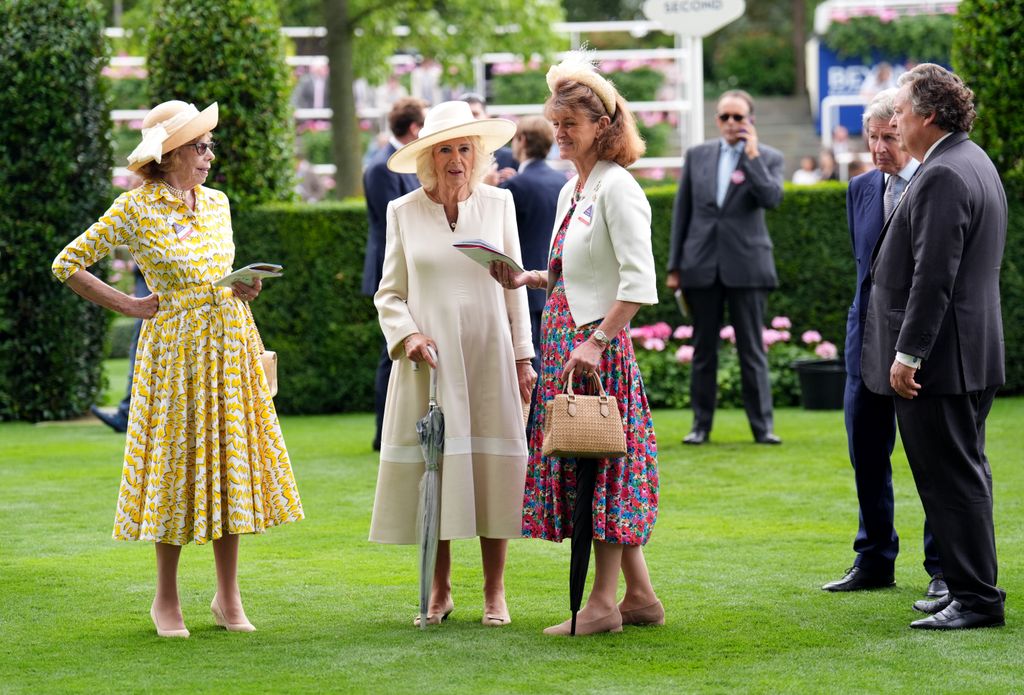 Queen Camilla at Ascot Racecourse, Berkshire. Picture date: Saturday July 26, 2025. 