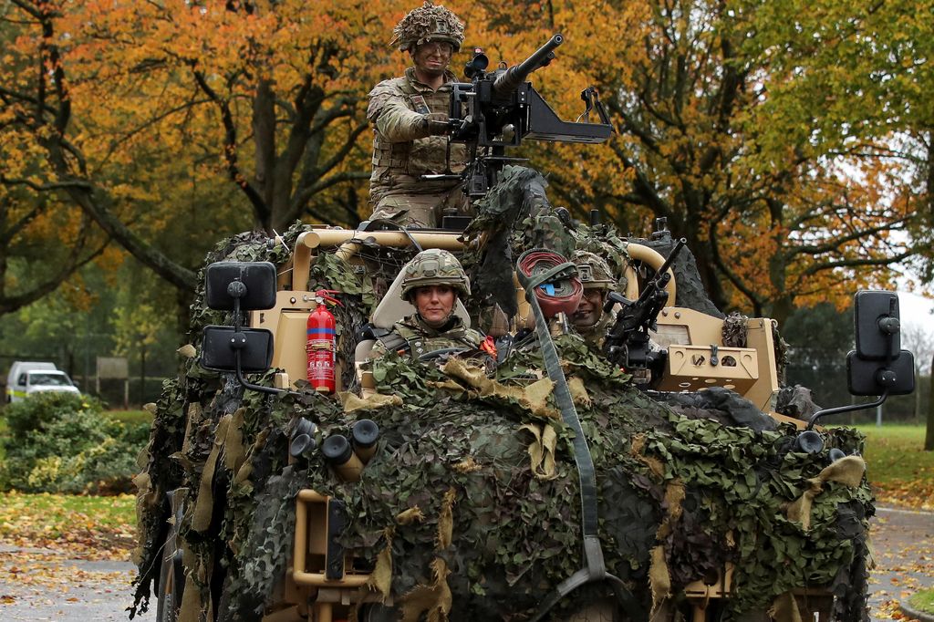 Princess of Wales drives an armoured vehicle in Norfolk