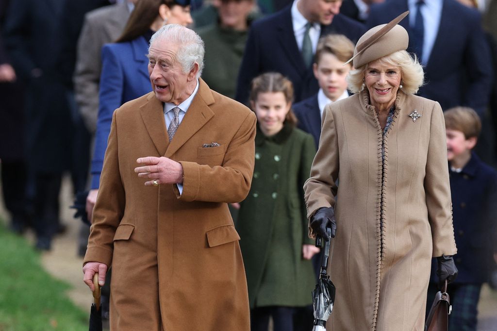 Charles and Camilla leading the royals on Christmas Day in 2023 