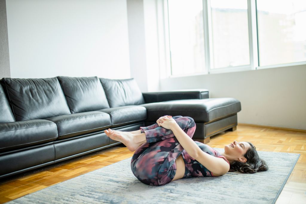 Knees to Chest Pose Apanasana for bad knees.