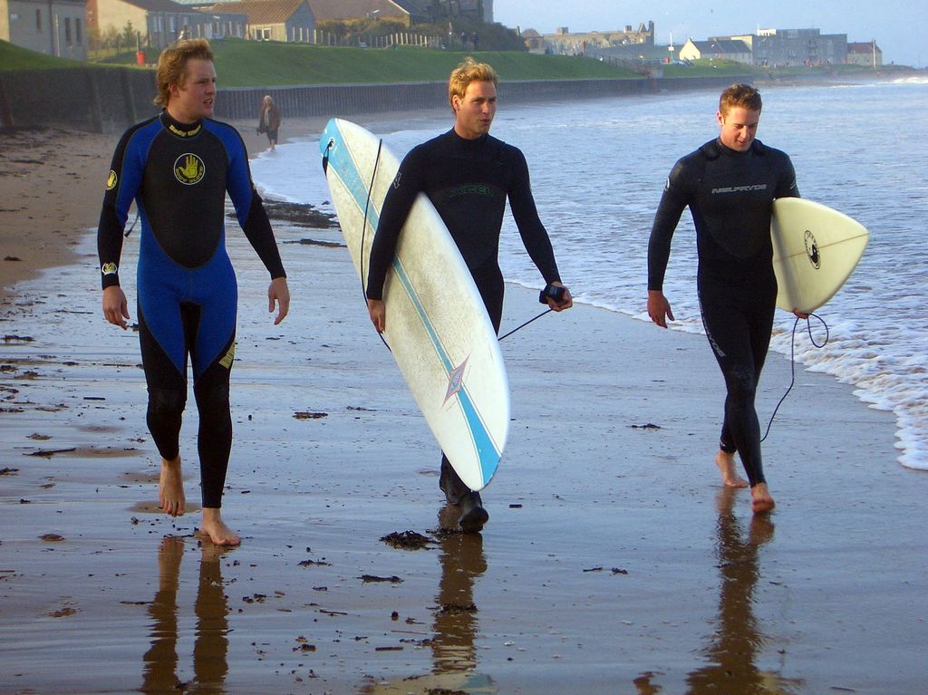 Prince William went surfing with his friends in 2004 in St Andrew's