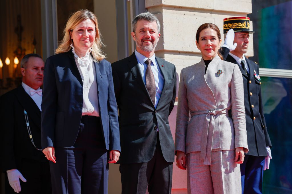King Frederik and Queen Mary with President of the French National Assembly Yaël Braun-Pivet