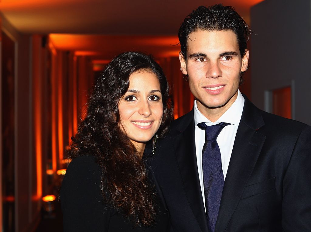 A young Maria Francica Perello in a black dress and young Rafael Nadal in a black suit