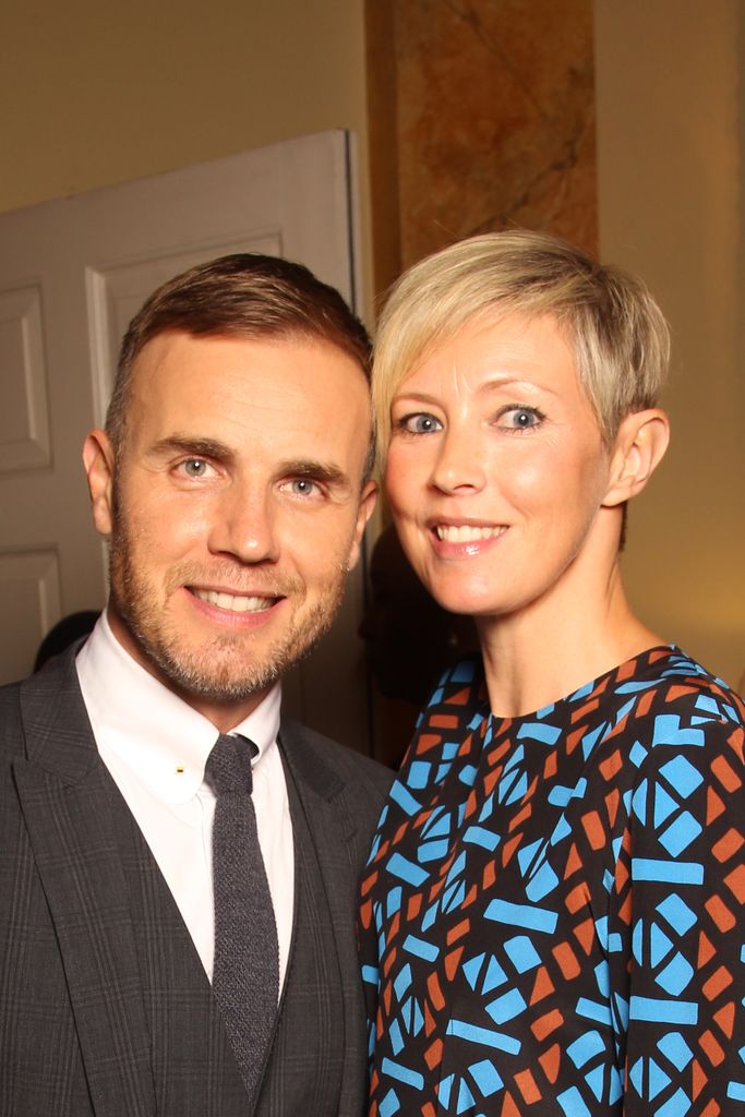 Gary Barlow with his wife Dawn smiling 