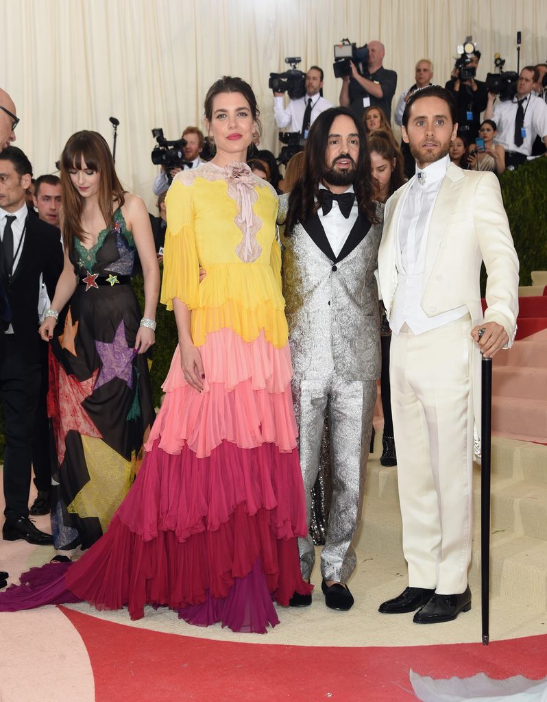 Charlotte Casiraghi, Alessandro Michele and Jared Leto  attends the "Manus x Machina: Fashion In An Age Of Technology" Costume Institute Gala at Metropolitan Museum of Art on May 2, 2016 in New York City. 