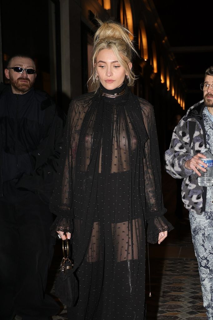 The singer opted for a sheer dress