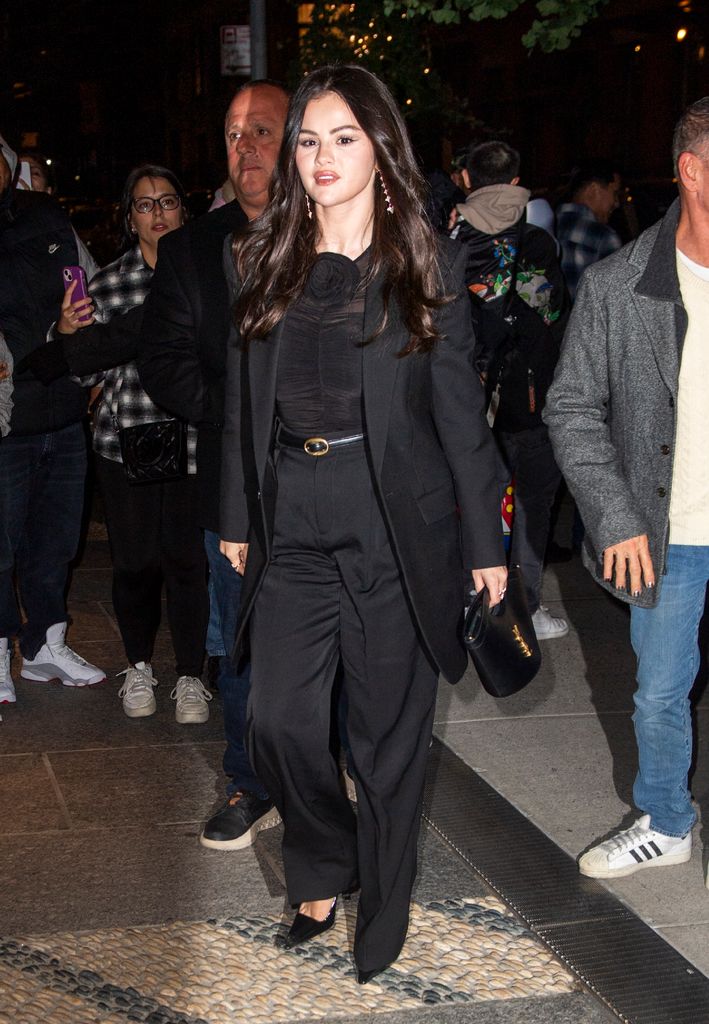 Selena Gomez is seen arriving at Crosby Hotel on October 16, 2024 in New York, New York. (Photo by MEGA/GC Images)