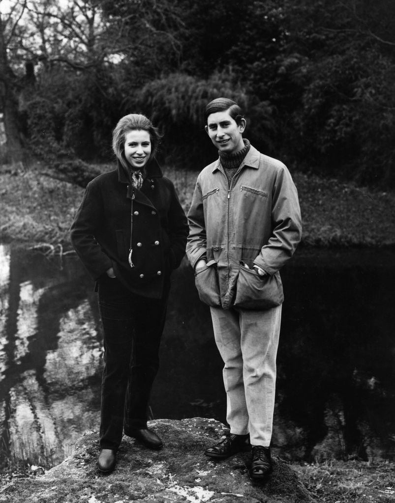 King Charles and Princess Anne  in the grounds of Sandringham in 1970