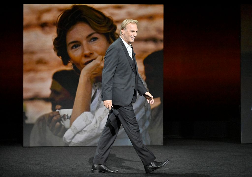 Kevin Costner speaks onstage during the Warner Bros. Pictures Presentation during CinemaCon 2024 at The Colosseum at Caesars Palace on April 09, 2024 in Las Vegas, Nevada