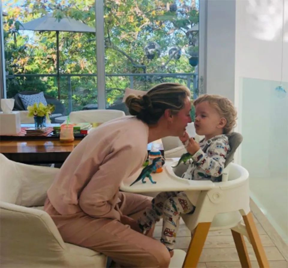 Cat Deeley kissing her son