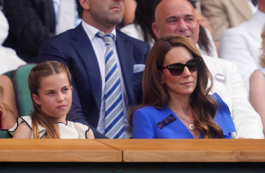 Kate and Charlotte look nervous in royal box
