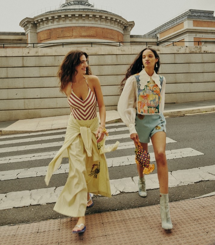 two models in summery clothes by Alémais
