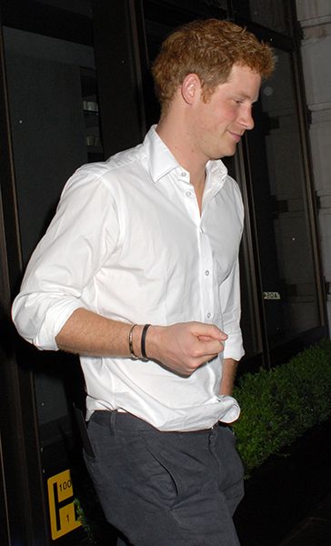 Prince Harry in a white shirt