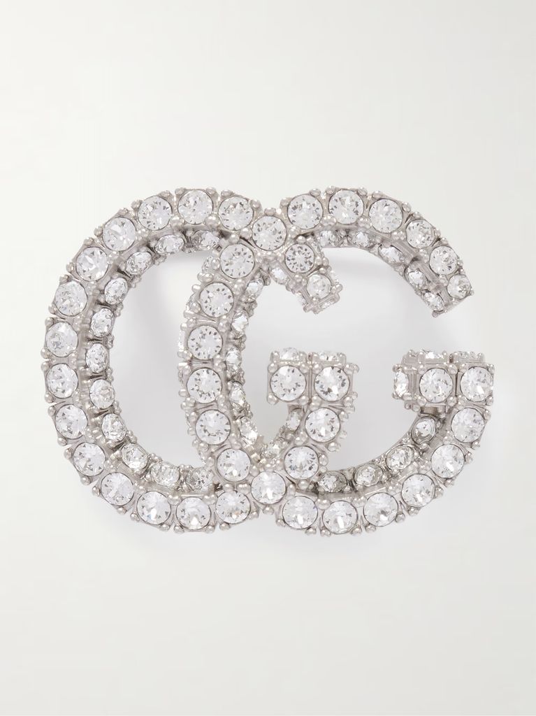 Marmont silver-tone crystal brooch