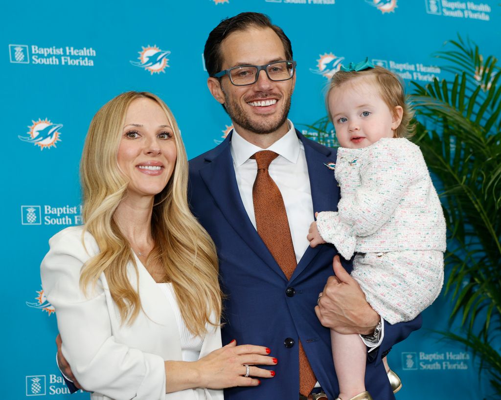 Mike McDaniel and his wife and daughter 