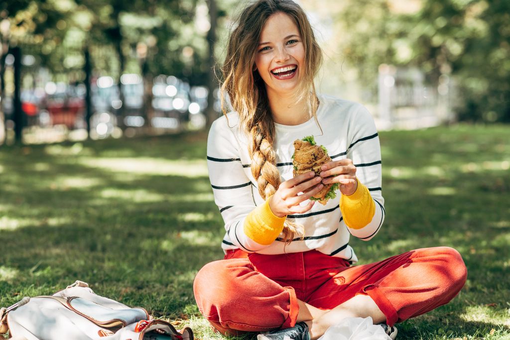 Eating lunch outdoors can help to provide a valuable reset in your day