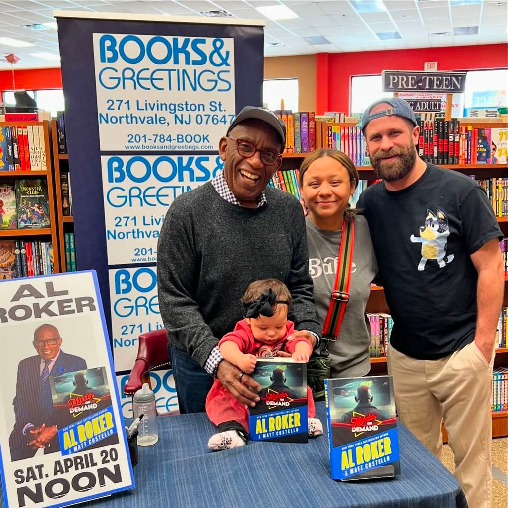 Al Roker with his daughter Courtney, her husband Wes, and their daughter Sky at a book signing