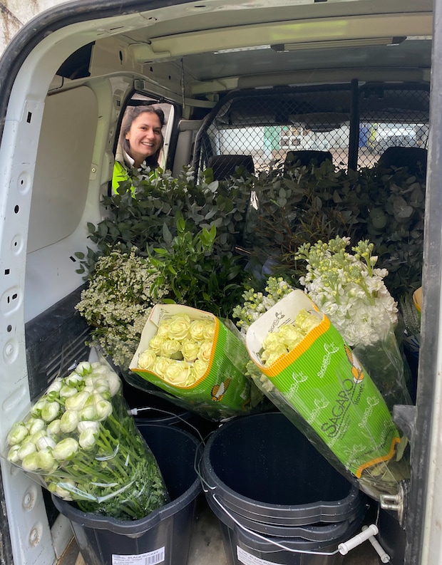 flowers in van
