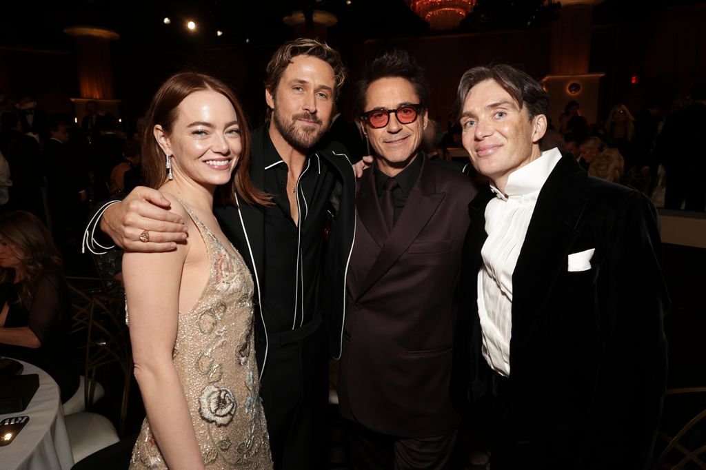 Emma Stone, Ryan Gosling, Robert Downey Jr. and Cillian Murphy at the 81st Annual Golden Globe Awards, airing live from the Beverly Hilton in Beverly Hills, California on Sunday, January 7, 2024