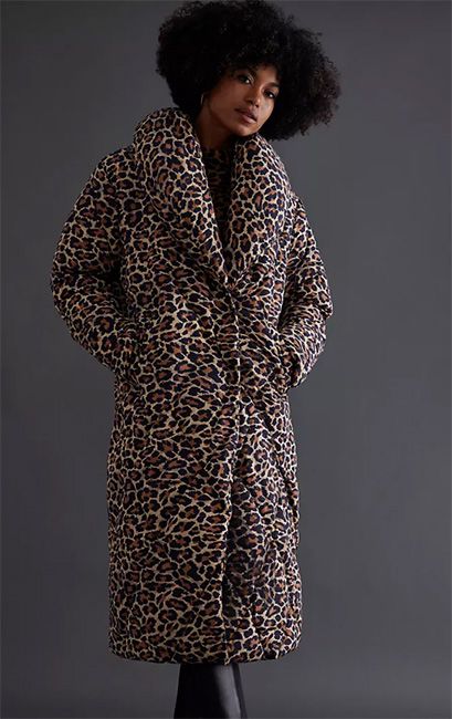 anthropologie leopard print coat