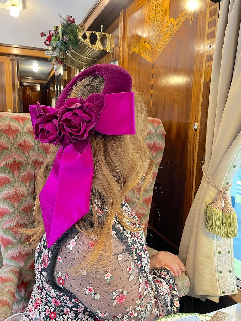 I wore the regal pillbox hat by Lock & Co. as I boarded the British Pullman