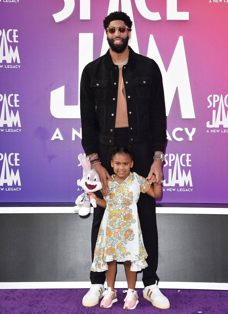LOS ANGELES, CALIFORNIA - JULY 12: Anthony Davis and Nala Davis attend the Premiere of Warner Bros "Space Jam: A New Legacy" at Regal LA Live on July 12, 2021 in Los Angeles, California. (Photo by Axelle/Bauer-Griffin/FilmMagic)