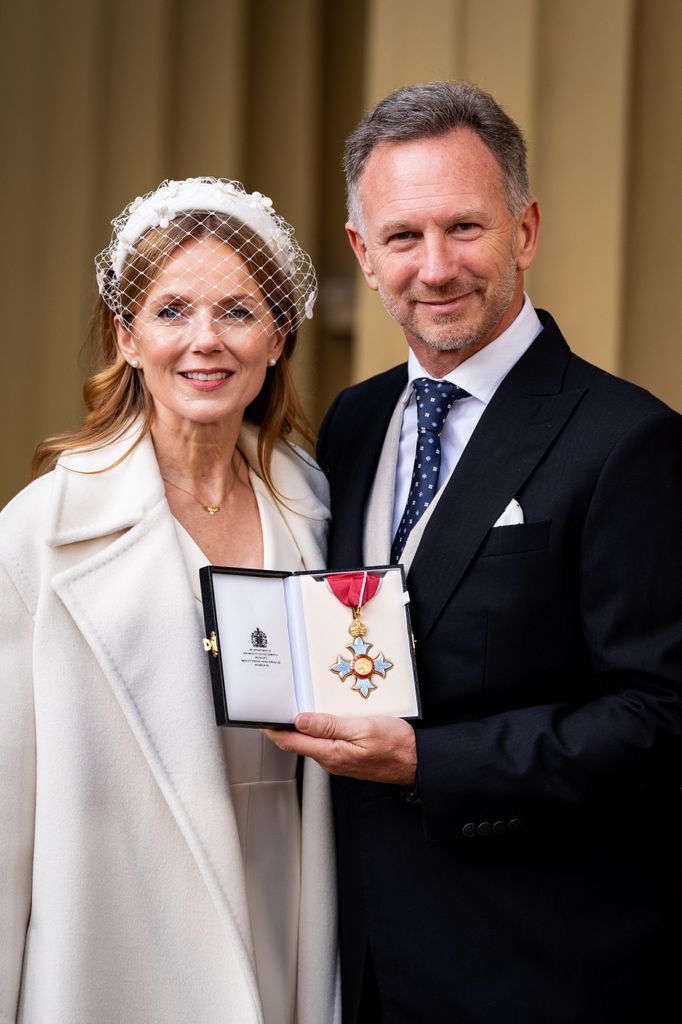 The couple were all smiles as Christian was appointed a Commander of the Order of the British Empire