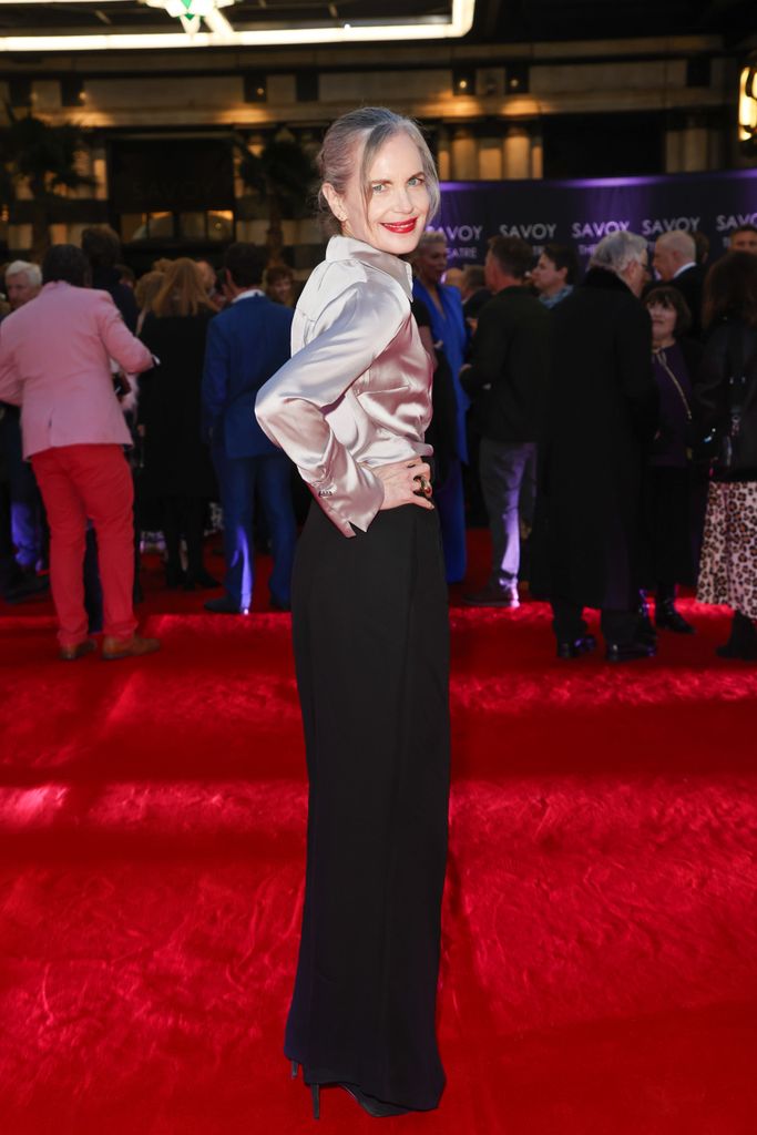 Downton Abbey's Elizabeth McGovern posed on the red carpet