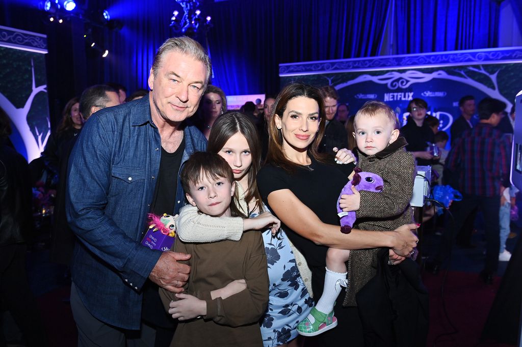 alec baldwin and hilaria baldwin with six of seven kids at spellbound nyc premiere