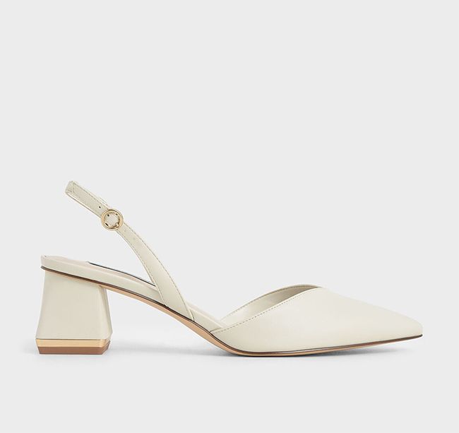 Charles and Keith Trapeze Heel Slingback Pumps